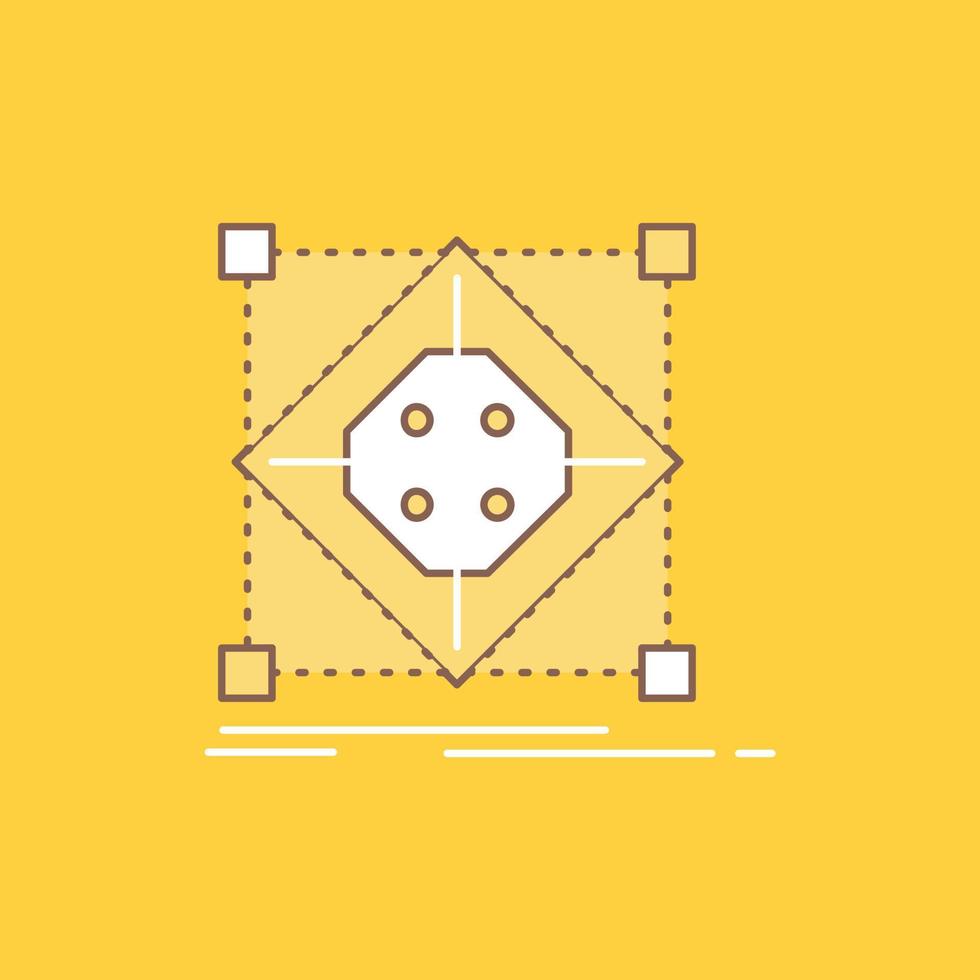 Architecture. cluster. grid. model. preparation Flat Line Filled Icon. Beautiful Logo button over yellow background for UI and UX. website or mobile application vector