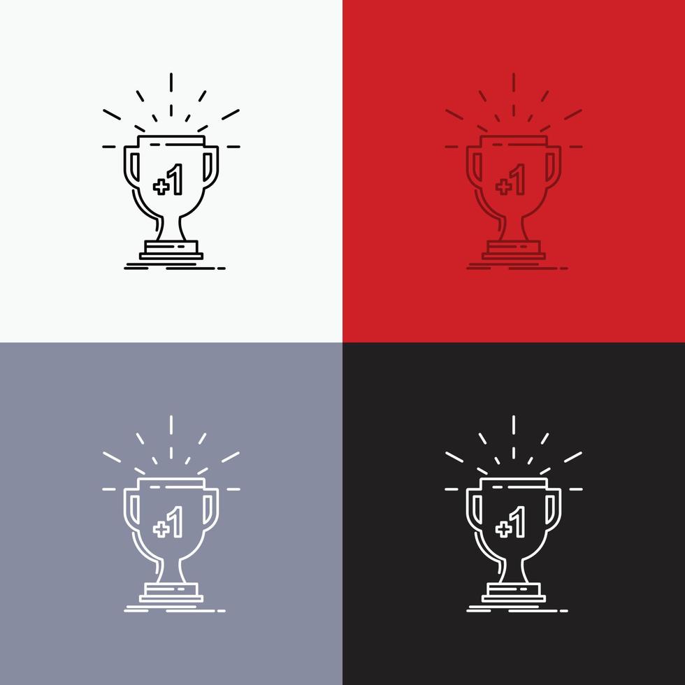 award. trophy. win. prize. first Icon Over Various Background. Line style design. designed for web and app. Eps 10 vector illustration