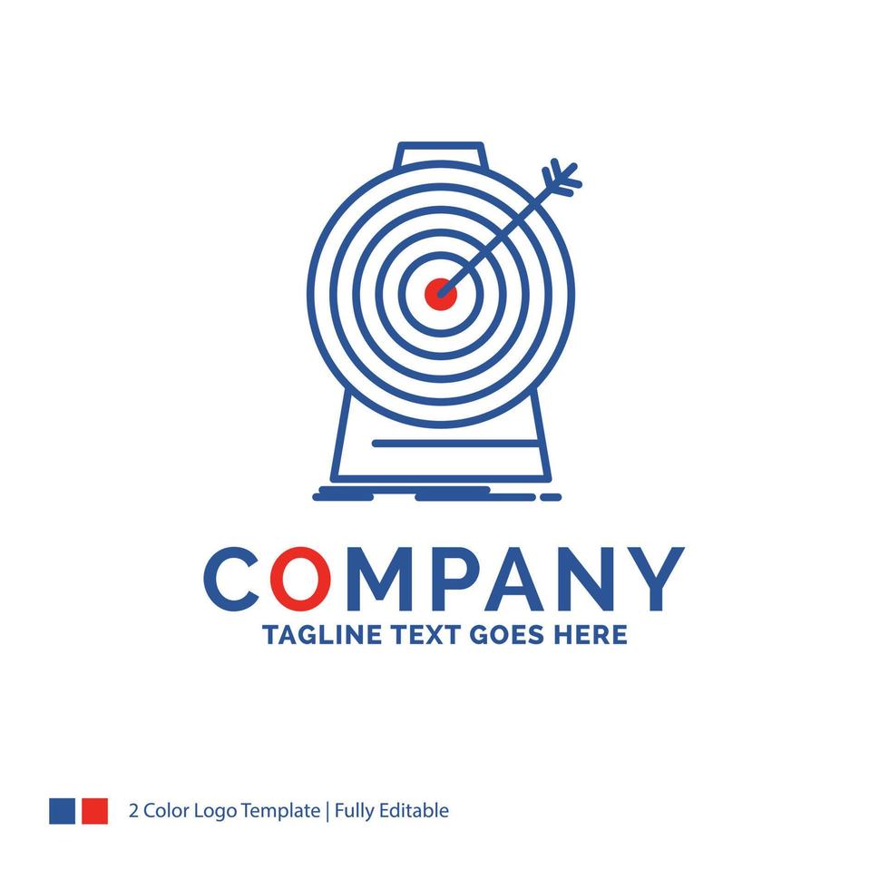 Company Name Logo Design For Aim. focus. goal. target. targeting. Blue and red Brand Name Design with place for Tagline. Abstract Creative Logo template for Small and Large Business. vector