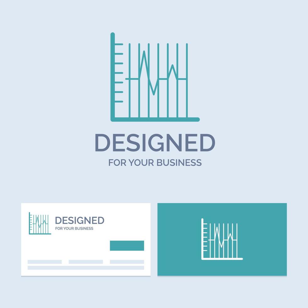progress. report. statistics. patient. recovery Business Logo Glyph Icon Symbol for your business. Turquoise Business Cards with Brand logo template. vector