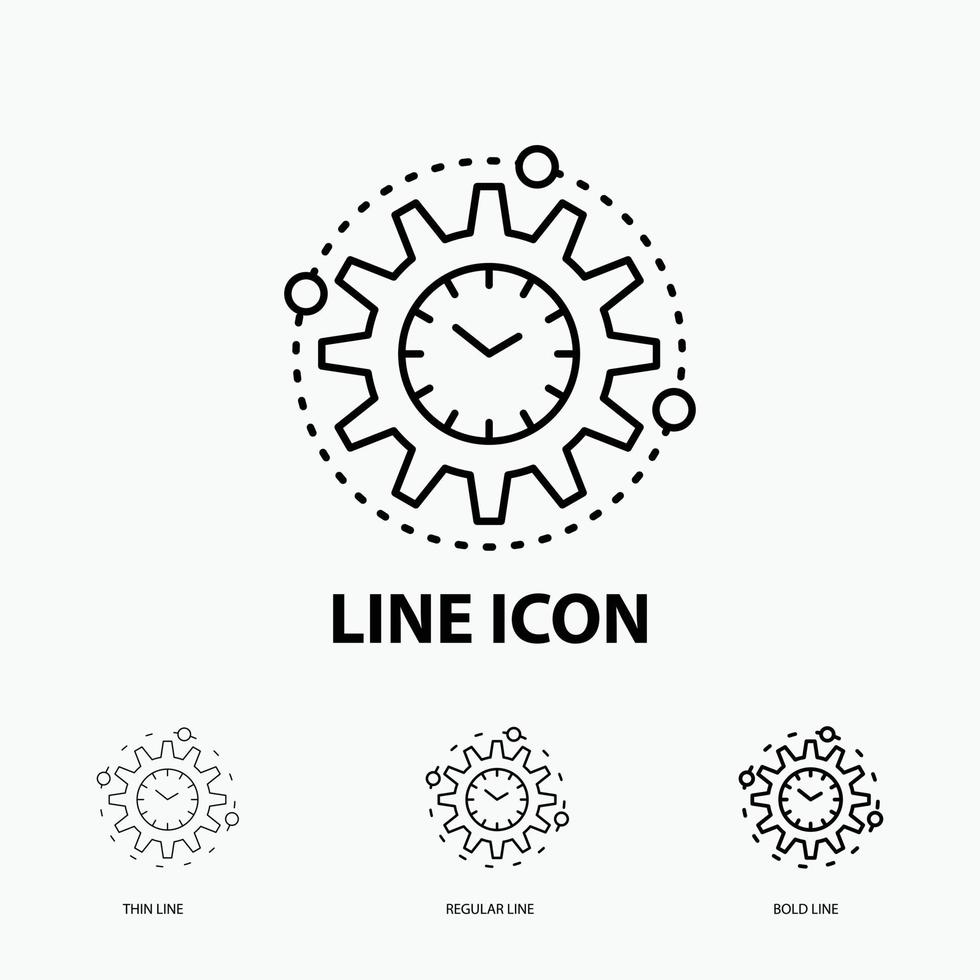 Efficiency. management. processing. productivity. project Icon in Thin. Regular and Bold Line Style. Vector illustration