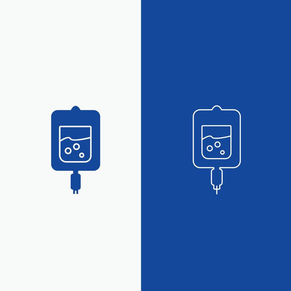 blood. test. sugar test. samples Line and Glyph web Button in Blue color Vertical Banner for UI and UX. website or mobile application vector