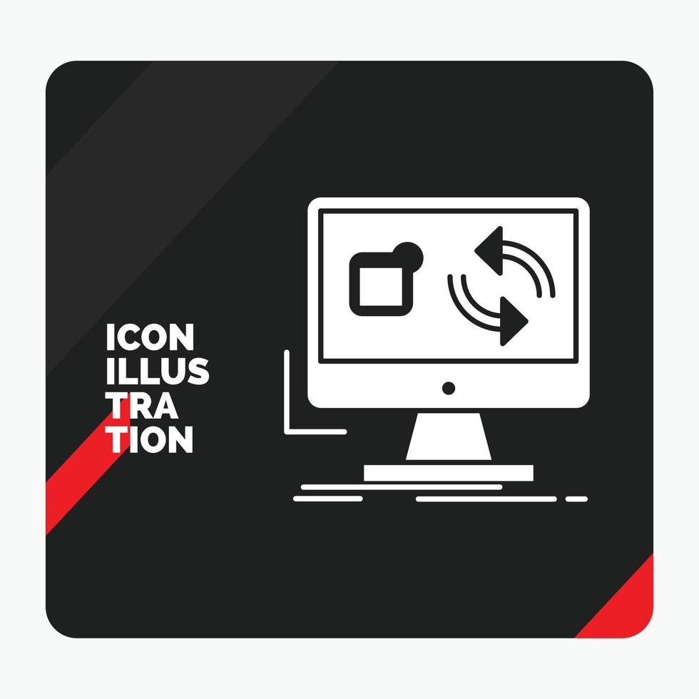Red and Black Creative presentation Background for update. app. application. install. sync Glyph Icon vector