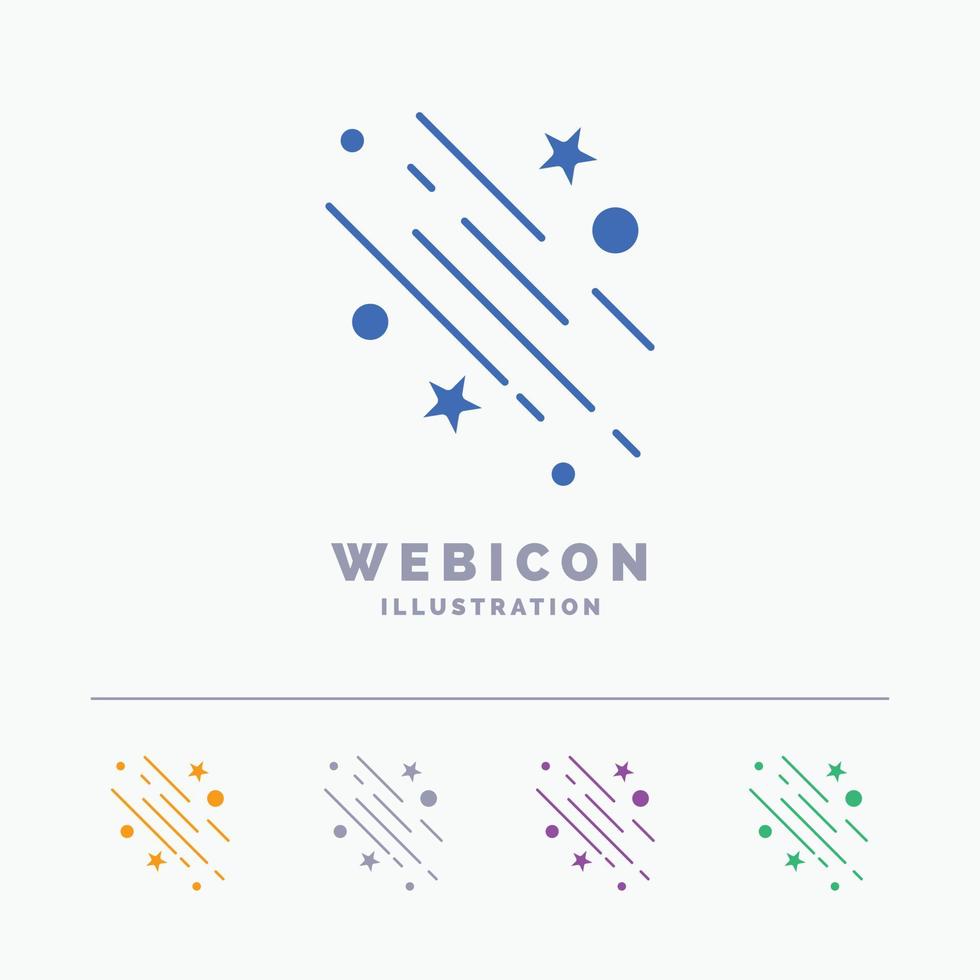 star. shooting star. falling. space. stars 5 Color Glyph Web Icon Template isolated on white. Vector illustration