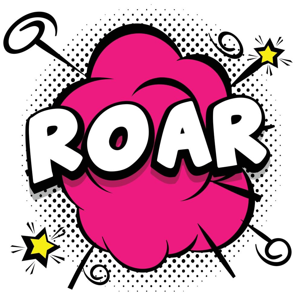 roar Comic bright template with speech bubbles on colorful frames vector