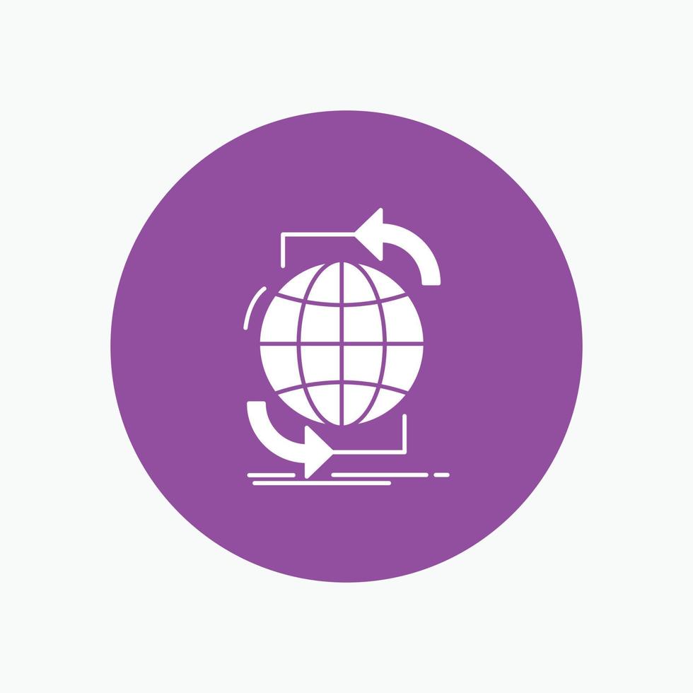 Connectivity. global. internet. network. web White Glyph Icon in Circle. Vector Button illustration