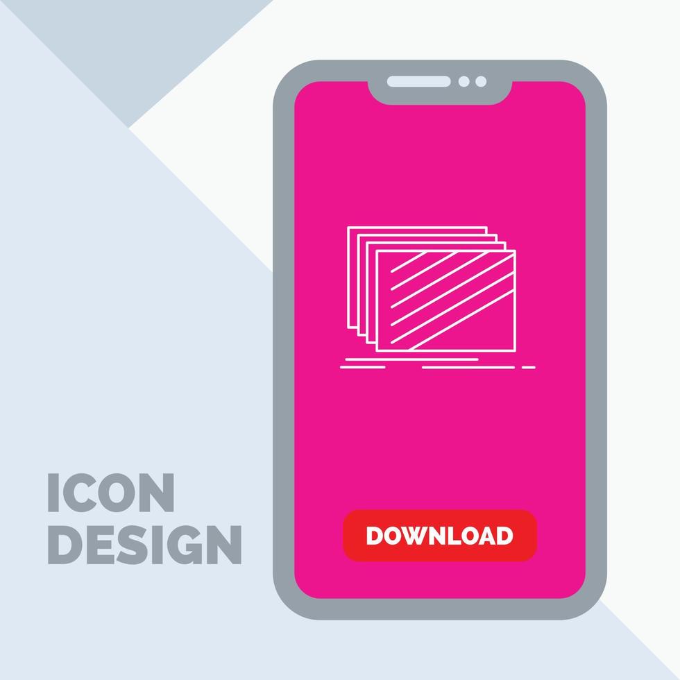 diseño. capa. diseño. textura. icono de línea de texturas en el móvil para la página de descarga vector