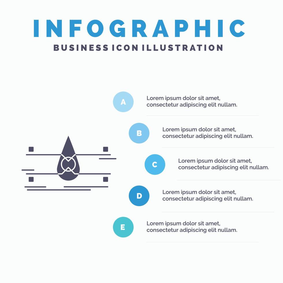 water. Monitoring. Clean. Safety. smart city Infographics Template for Website and Presentation. GLyph Gray icon with Blue infographic style vector illustration.