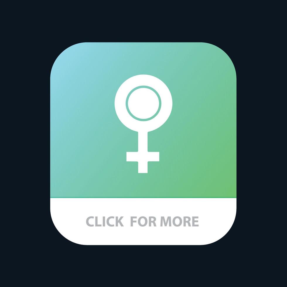 Female Symbol Gender Mobile App Icon Design vector