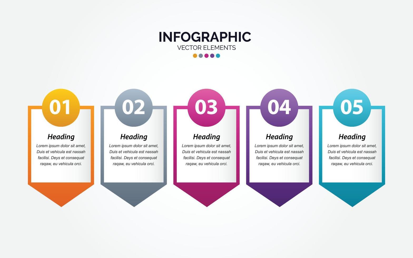 Business Horizontal Infographic design template with icons and 5 five options or steps. vector