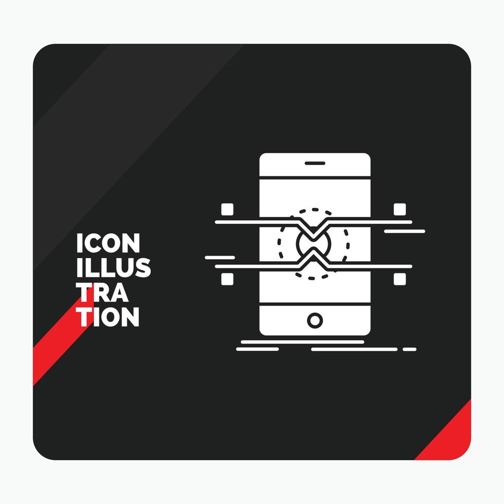 Red and Black Creative presentation Background for Api. interface. mobile. phone. smartphone Glyph Icon vector