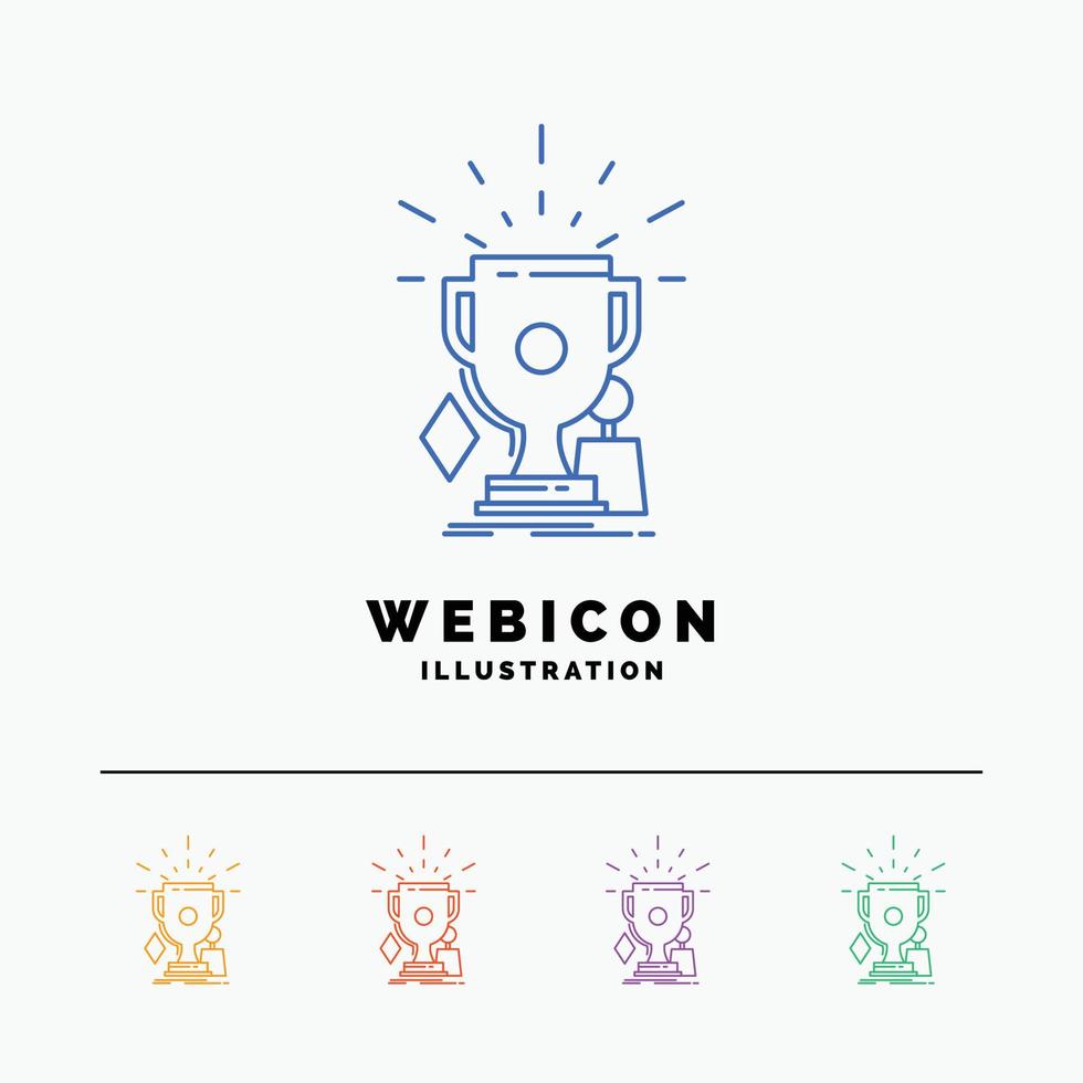 awards. game. sport. trophies. winner 5 Color Line Web Icon Template isolated on white. Vector illustration