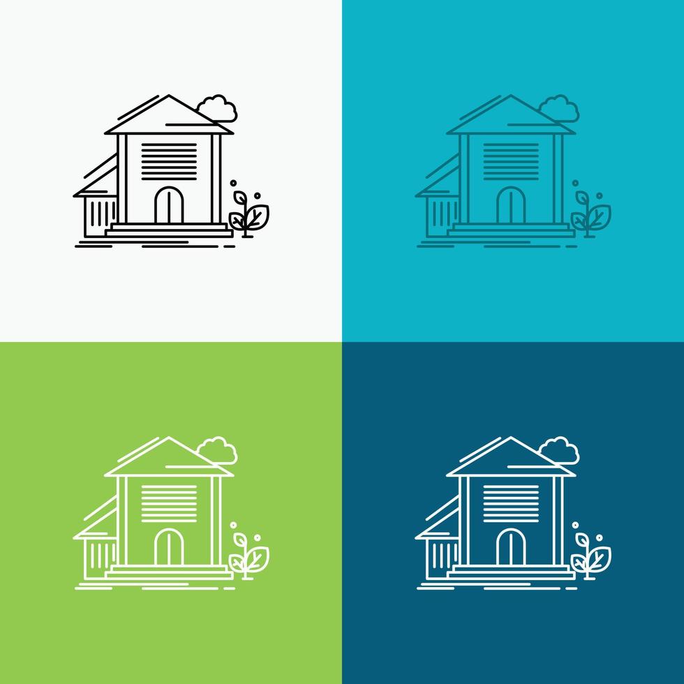 Home. house. Apartment. building. office Icon Over Various Background. Line style design. designed for web and app. Eps 10 vector illustration