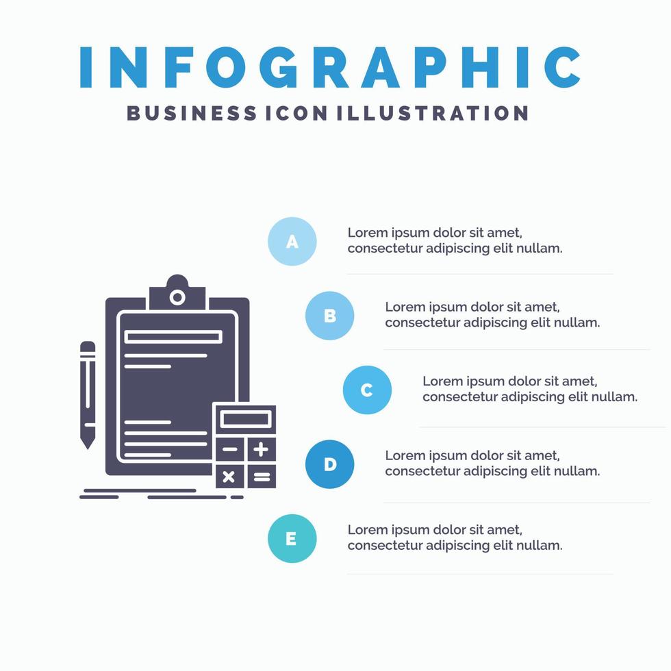 Accounting. banking. calculator. finance. Audit Infographics Template for Website and Presentation. GLyph Gray icon with Blue infographic style vector illustration.