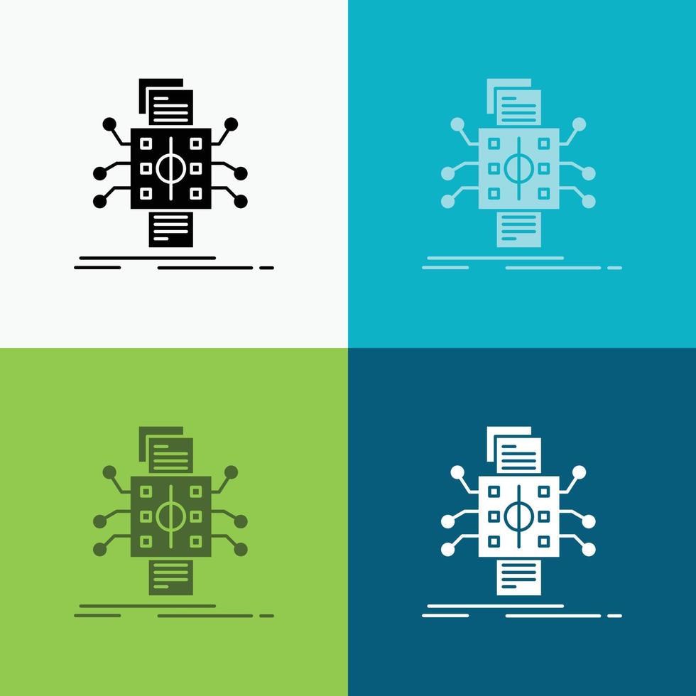 Analysis. data. datum. processing. reporting Icon Over Various Background. glyph style design. designed for web and app. Eps 10 vector illustration