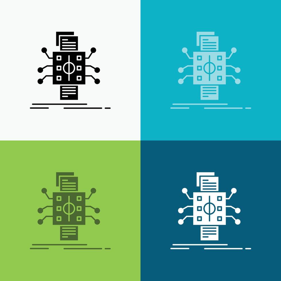 Analysis. data. datum. processing. reporting Icon Over Various Background. glyph style design. designed for web and app. Eps 10 vector illustration