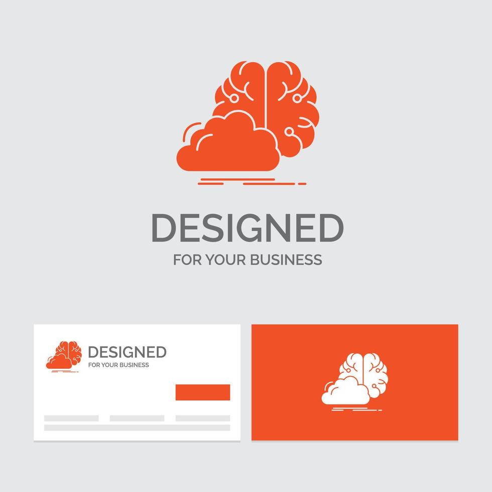 Business logo template for brainstorming. creative. idea. innovation. inspiration. Orange Visiting Cards with Brand logo template. vector