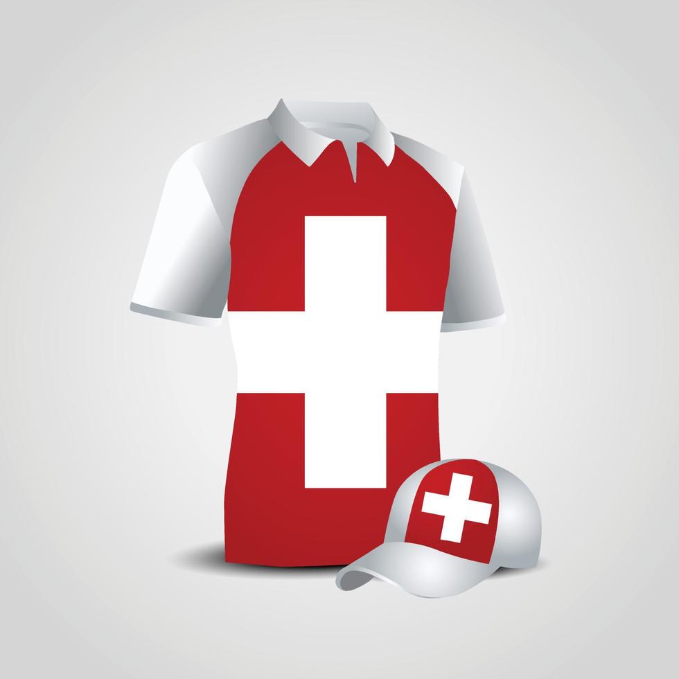 Switzerland Sports T-shirt and Cap Vector Design