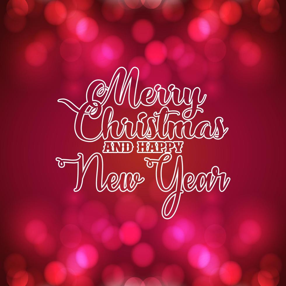 Merry Christmas And Happy New Year Glowing Background vector