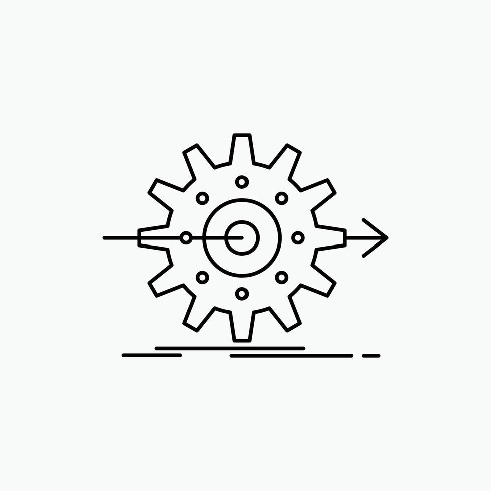 performance. progress. work. setting. gear Line Icon. Vector isolated illustration