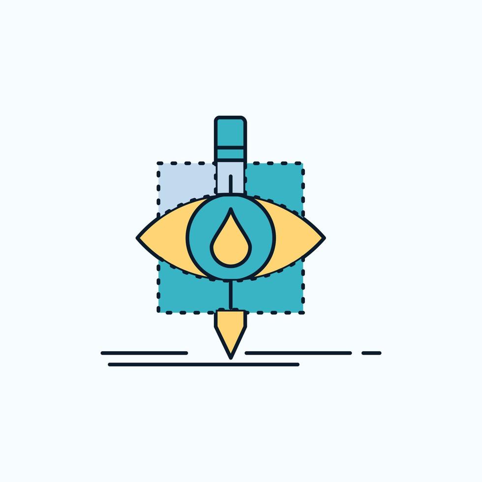 Ecology. monitoring. pollution. research. science Flat Icon. green and Yellow sign and symbols for website and Mobile appliation. vector illustration
