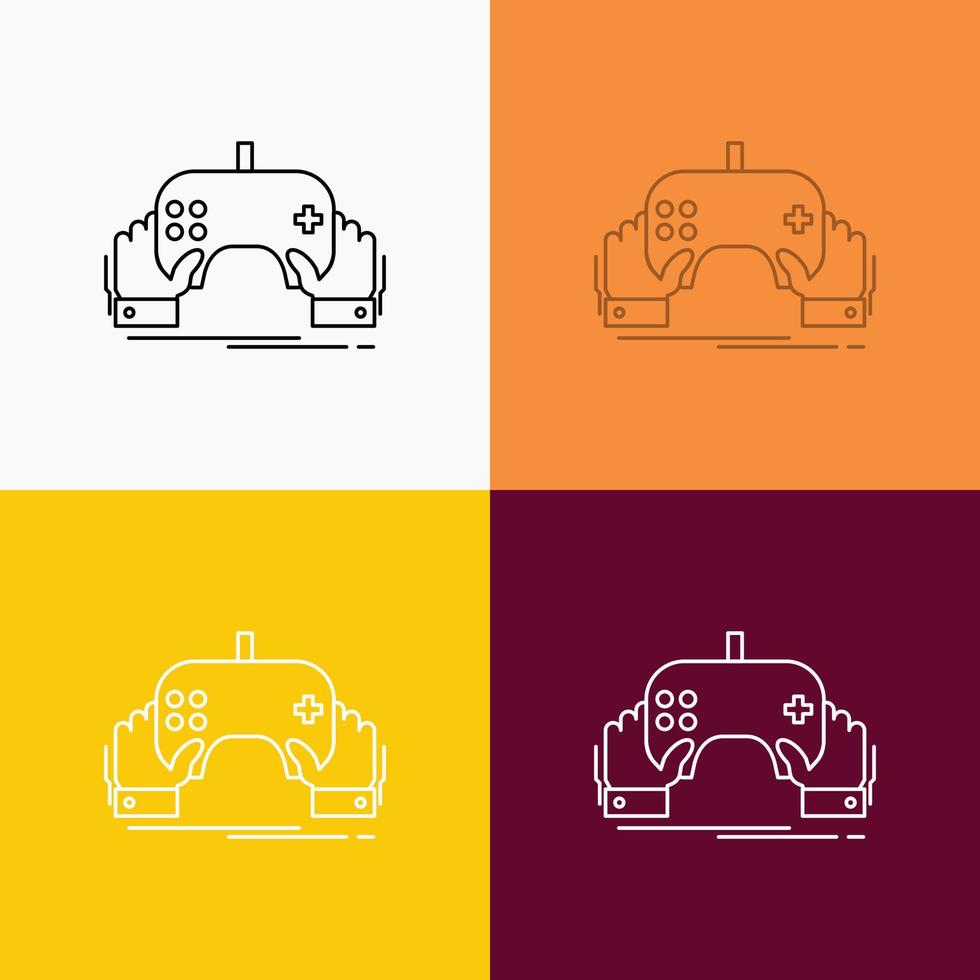game. gaming. mobile. entertainment. app Icon Over Various Background. Line style design. designed for web and app. Eps 10 vector illustration