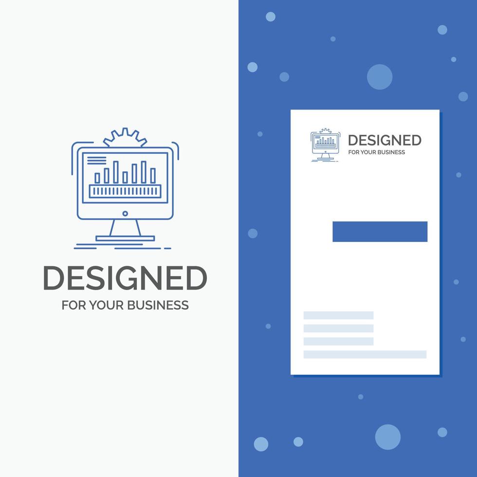 Business Logo for dashboard. admin. monitor. monitoring. processing. Vertical Blue Business .Visiting Card template vector