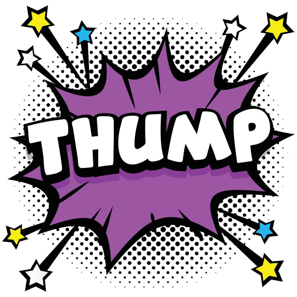 thump Pop art comic speech bubbles book sound effects vector