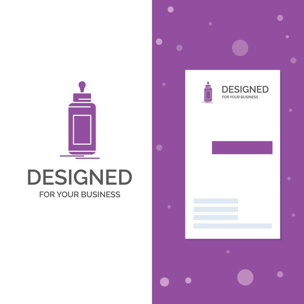 Business Logo for feeder. bottle. child. baby. milk. Vertical Purple Business .Visiting Card template. Creative background vector illustration