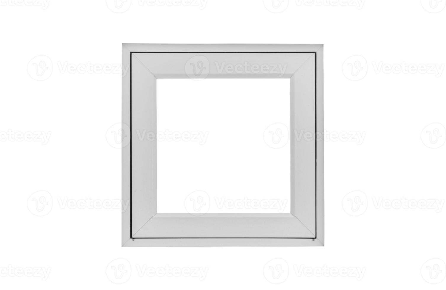 Real modern house window frame isolated on white background photo