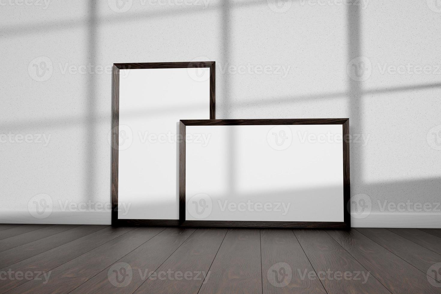 Mock up frame close up in home interior background, Boho style, 3d render photo