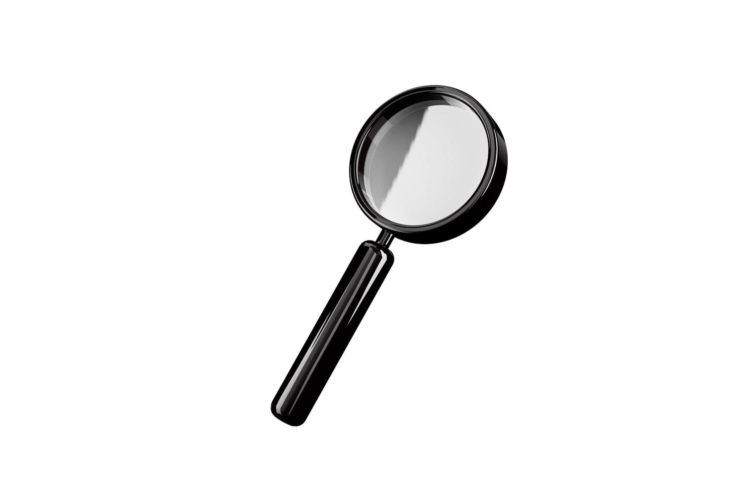 Black magnifying glass, search icon on white background 3d render. photo