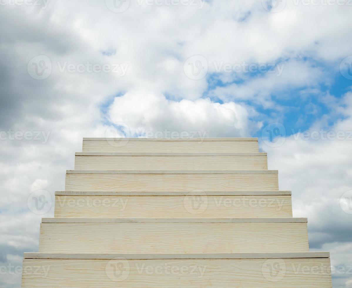 White ladder of success With a sky background photo