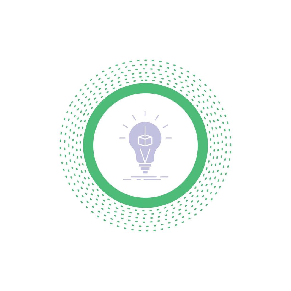 3d Cube. idea. bulb. printing. box Glyph Icon. Vector isolated illustration