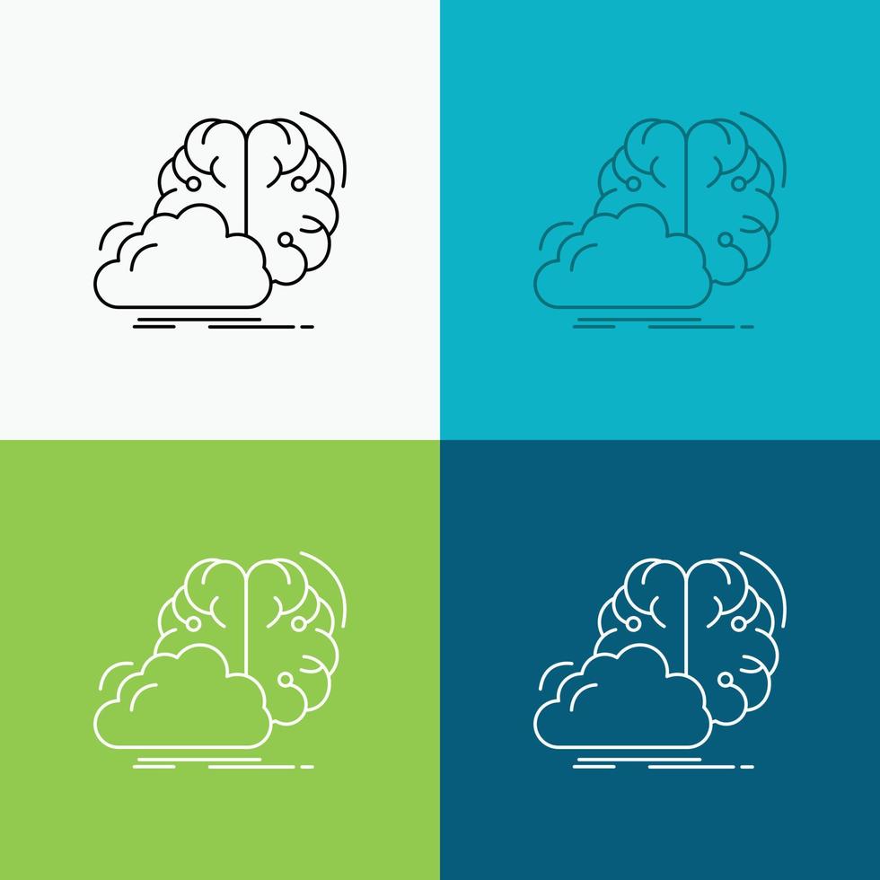 brainstorming. creative. idea. innovation. inspiration Icon Over Various Background. Line style design. designed for web and app. Eps 10 vector illustration