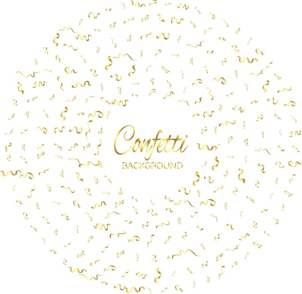 Gold Confetti Isolated On White Background. Celebrate Vector Illustration