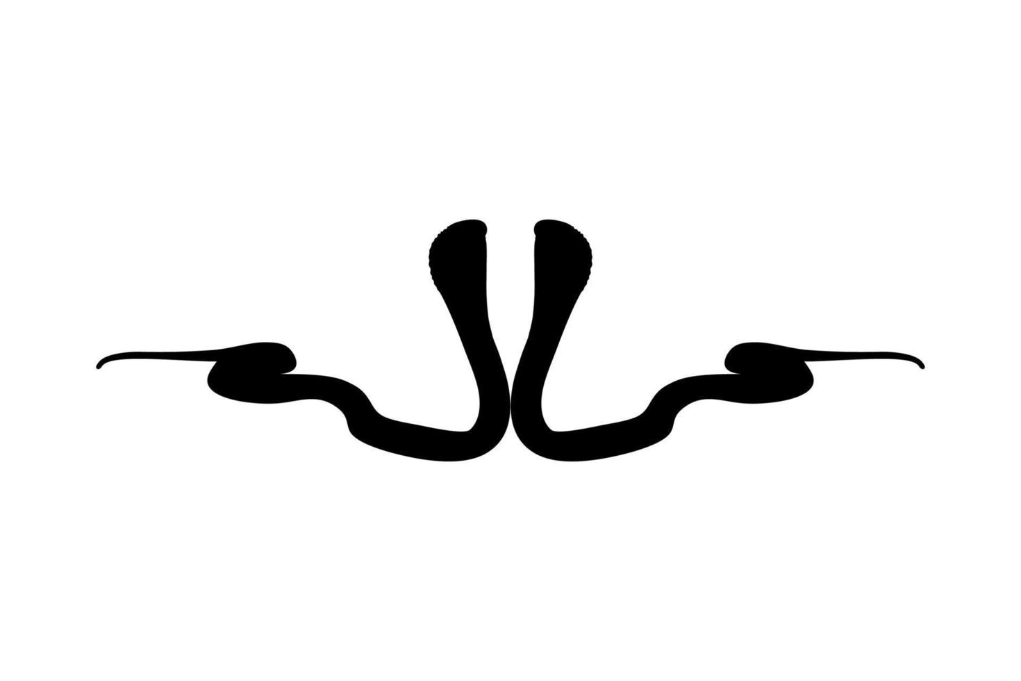 Silhouette of the Pair of the Cobra Snake for Logo, Pictogram, Website or Graphic Design Element. Vector Illustration
