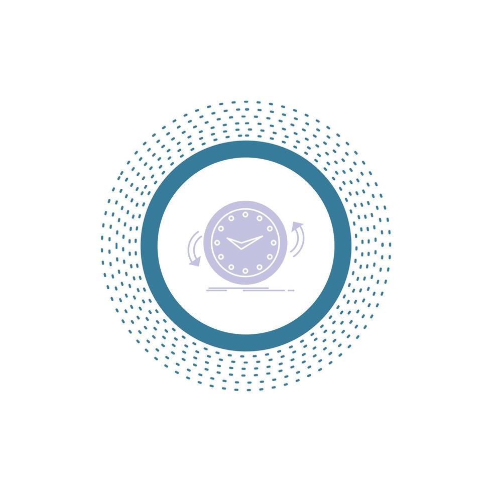 Backup. clock. clockwise. counter. time Glyph Icon. Vector isolated illustration