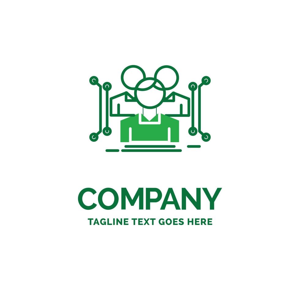Anthropometry. body. data. human. public Flat Business Logo template. Creative Green Brand Name Design. vector