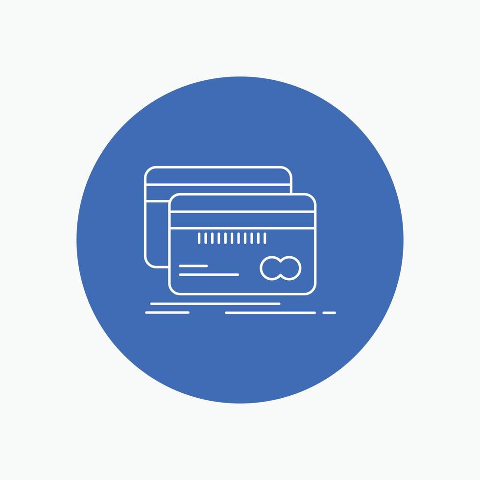 Banking. card. credit. debit. finance White Line Icon in Circle background. vector icon illustration