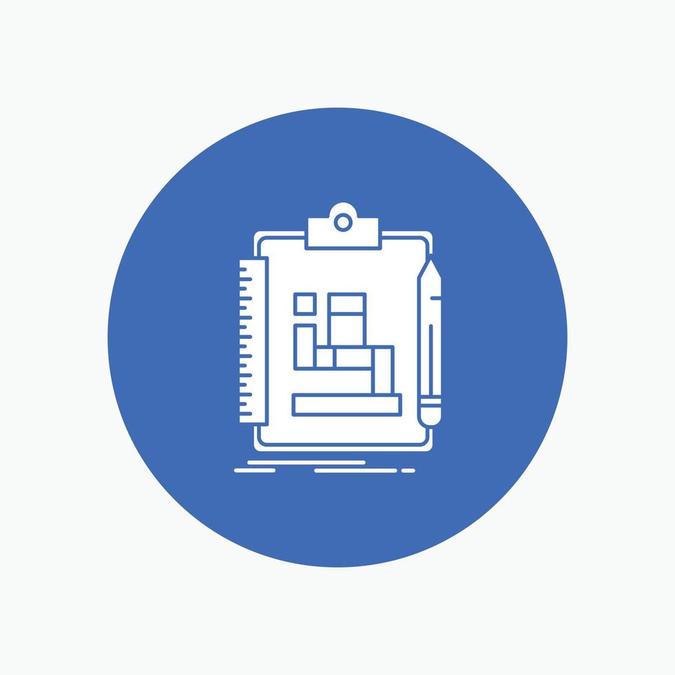 Algorithm. process. scheme. work. workflow White Glyph Icon in Circle. Vector Button illustration