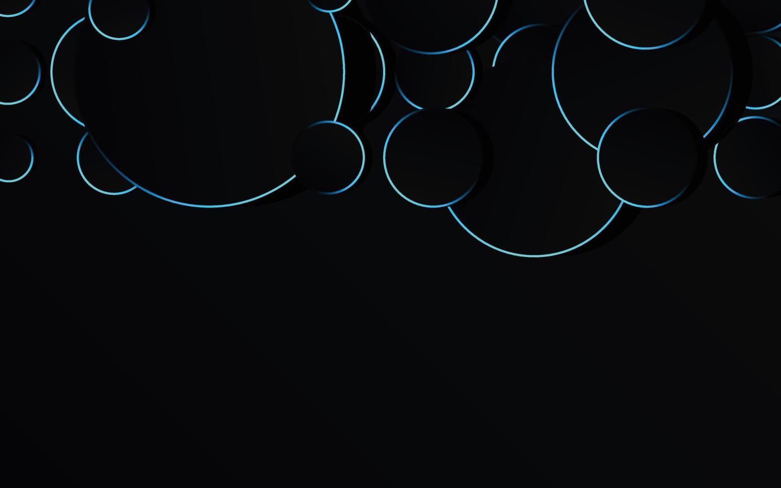 Abstract Blue Circle on black background technology vector