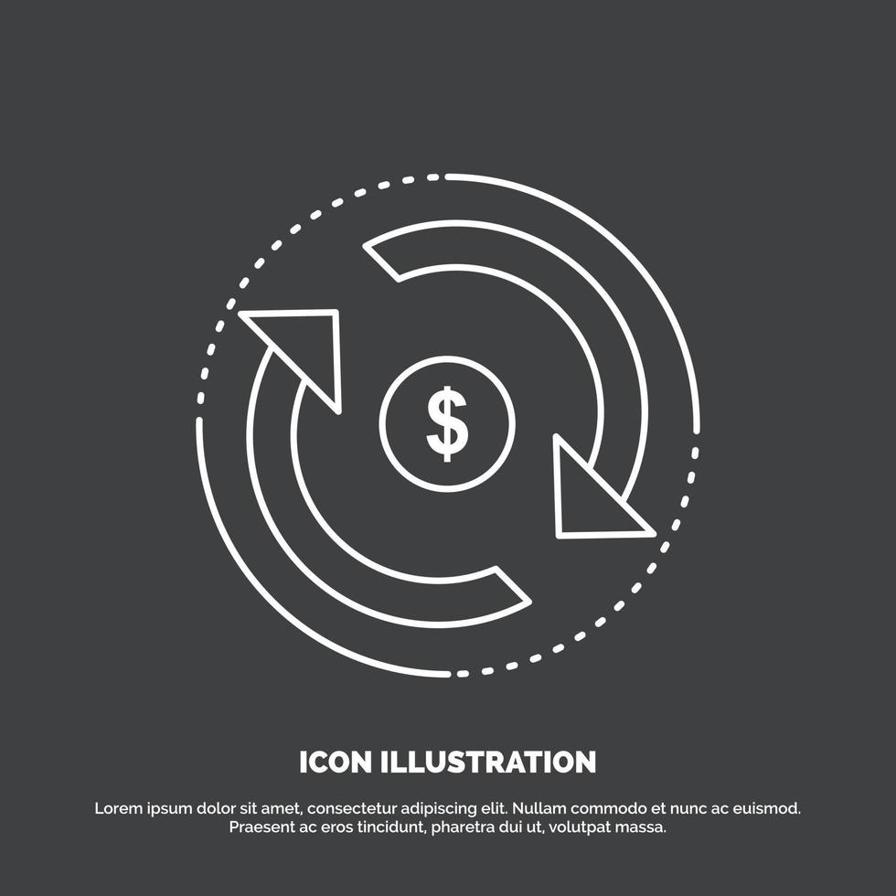 Circulation. finance. flow. market. money Icon. Line vector symbol for UI and UX. website or mobile application