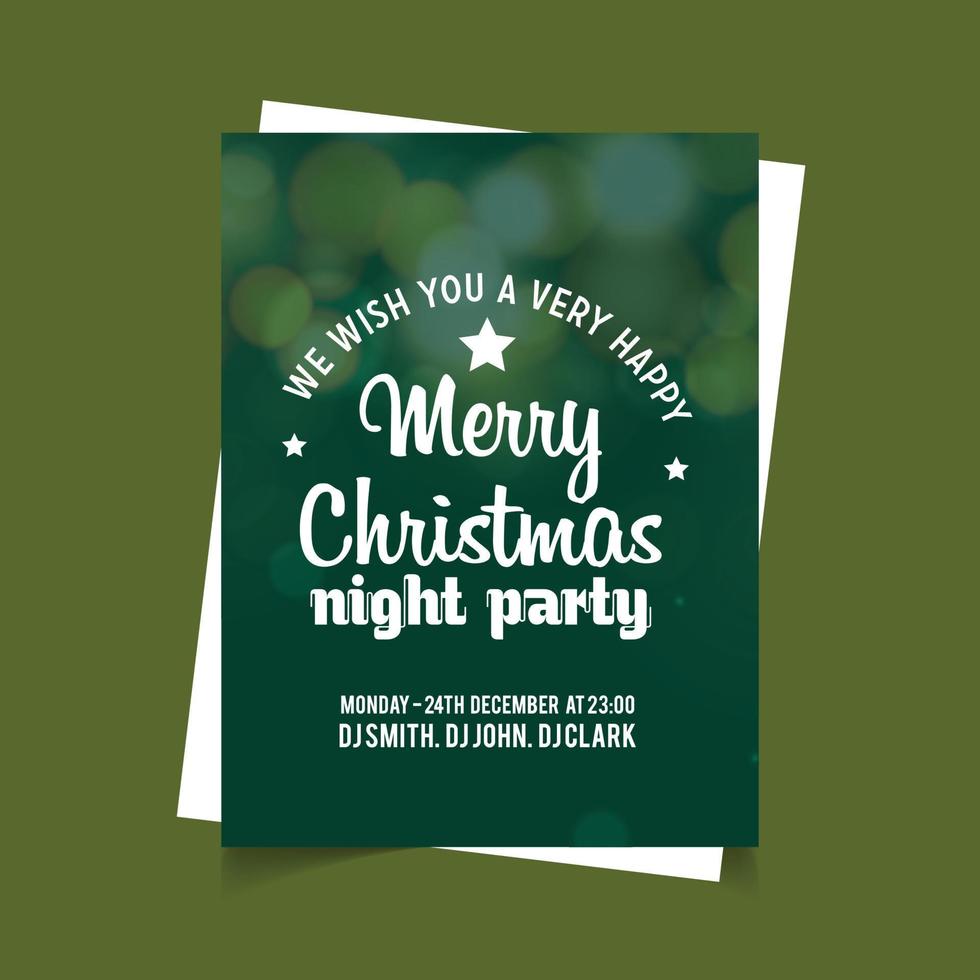 Merry Christmas card with creative design and green background vector