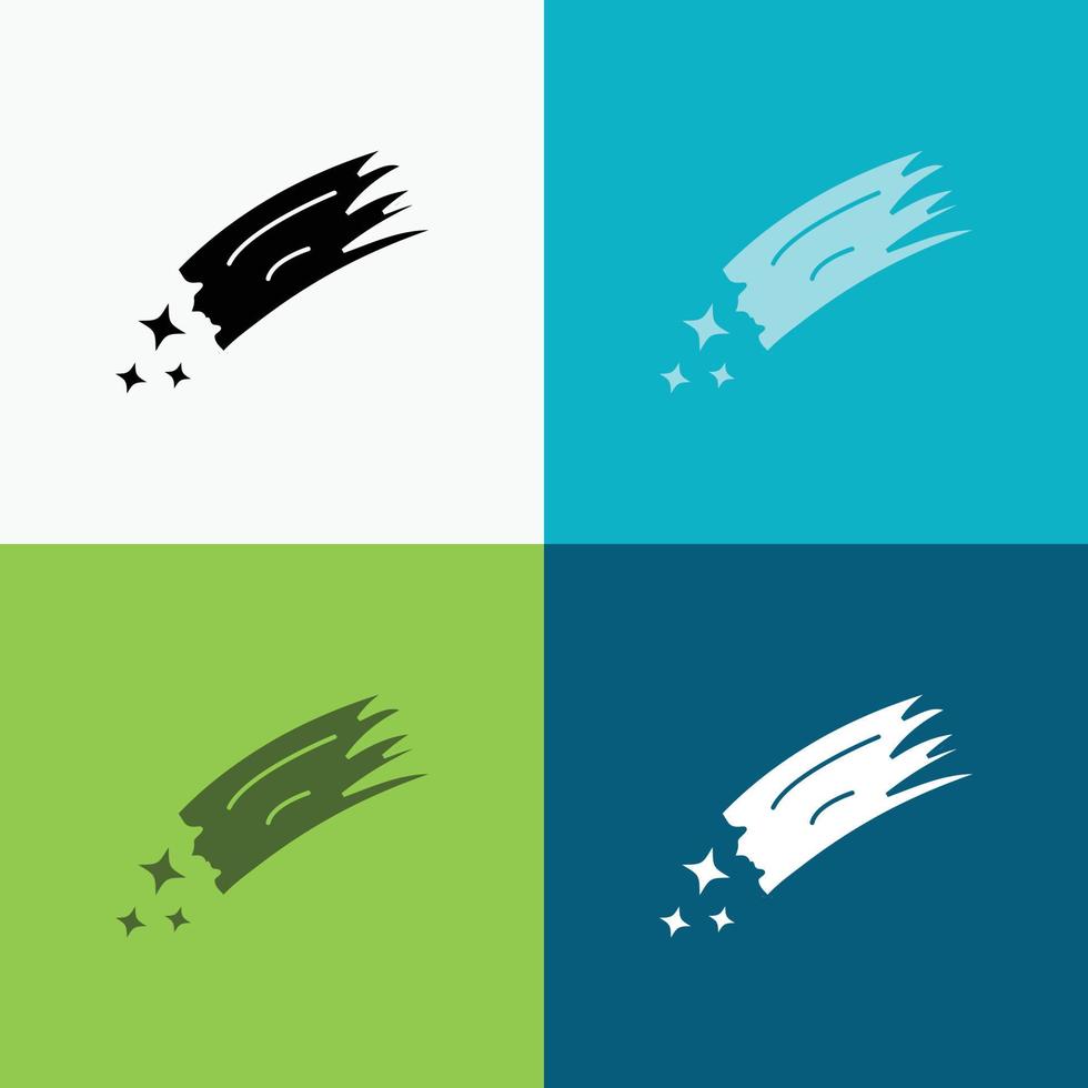 Asteroid. astronomy. meteor. space. comet Icon Over Various Background. glyph style design. designed for web and app. Eps 10 vector illustration