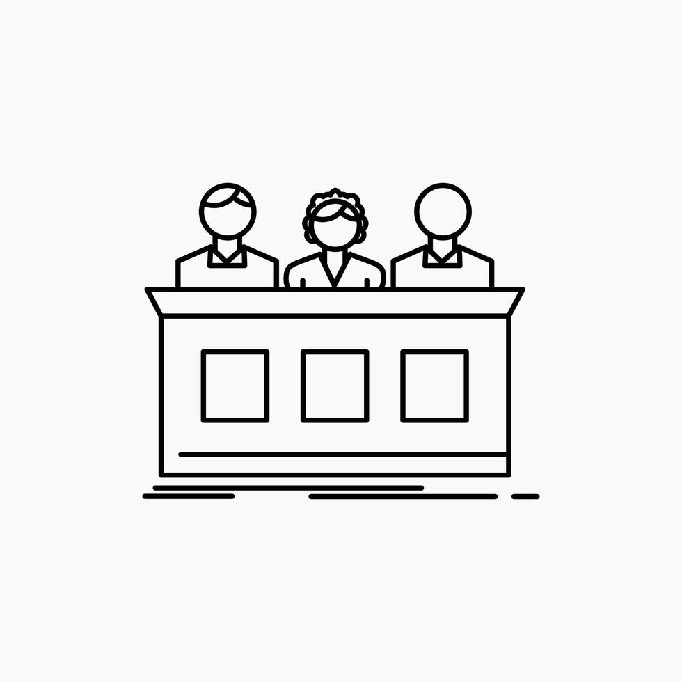 competition. contest. expert. judge. jury Line Icon. Vector isolated illustration