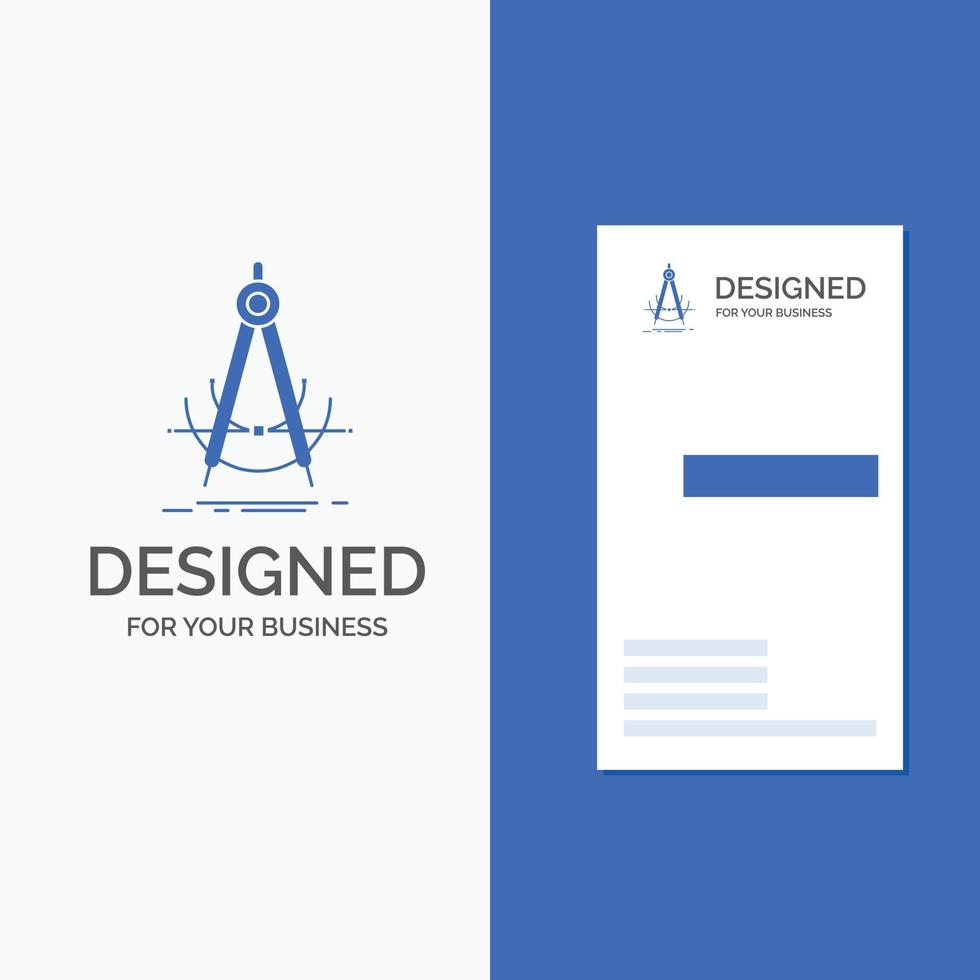 Business Logo for Precision. accure. geometry. compass. measurement. Vertical Blue Business .Visiting Card template. vector