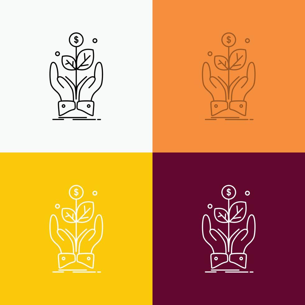 business. company. growth. plant. rise Icon Over Various Background. Line style design. designed for web and app. Eps 10 vector illustration