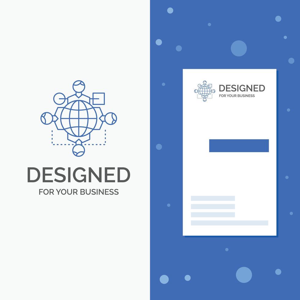 Business Logo for Function. instruction. logic. operation. meeting. Vertical Blue Business .Visiting Card template vector