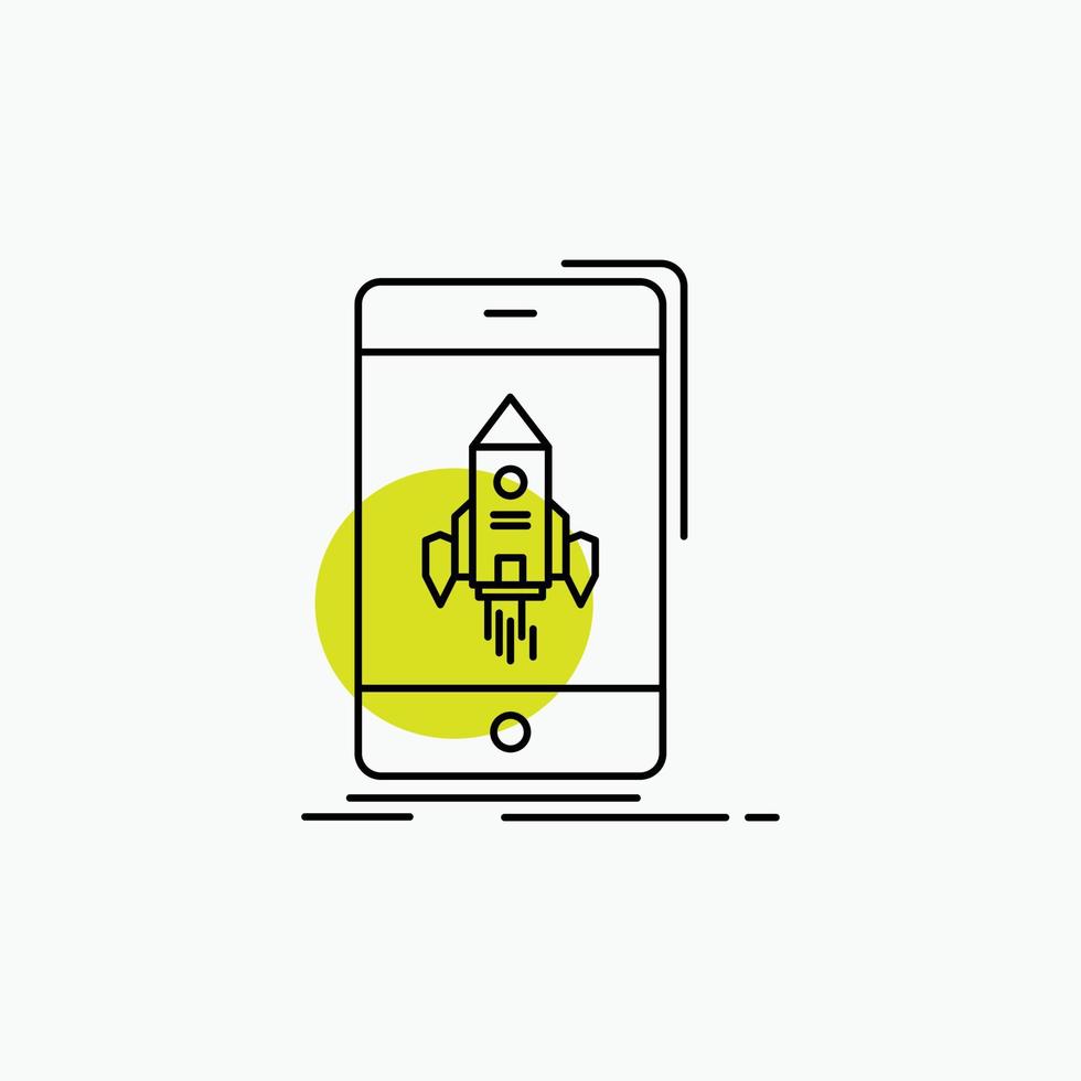 game. gaming. start. mobile. phone Line Icon vector